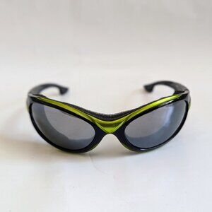 NWT Vintage 90's PC frame Oval Wrap Sporty Sunglasses (S. Black + S. Green)